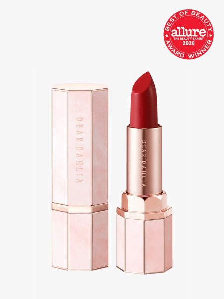 Dear Dahlia Lip Paradise Sensual Lip Glow in branded component on a light gray background with best of beauty 2026 seal in the top right corner